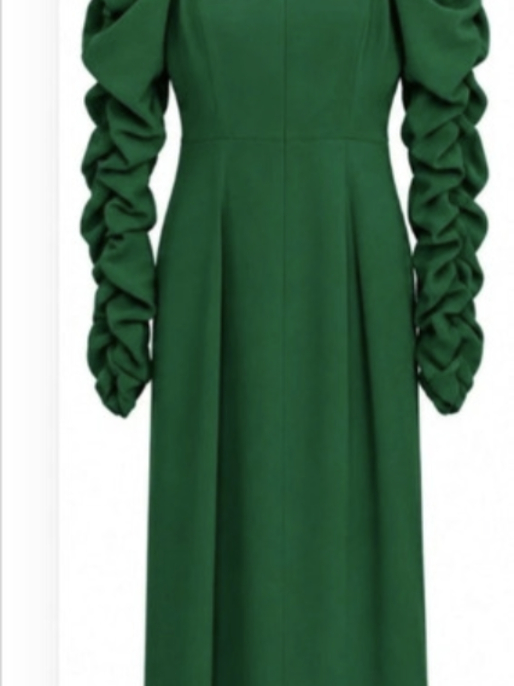 Antonio Melani Elena Crepe Square Neck Ruched Sleeve Midi Dress Green Maxi Dress